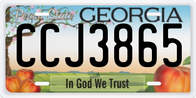 GA license plate CCJ3865