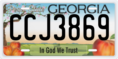 GA license plate CCJ3869
