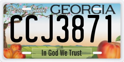 GA license plate CCJ3871