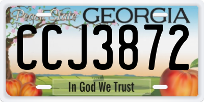 GA license plate CCJ3872