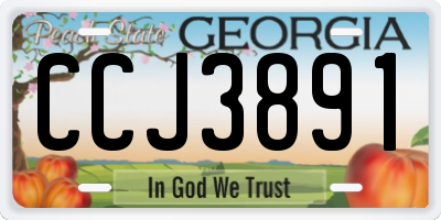 GA license plate CCJ3891