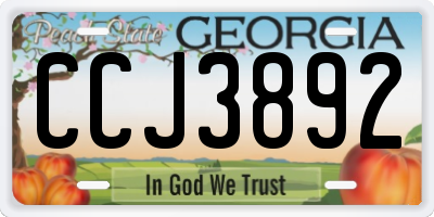 GA license plate CCJ3892