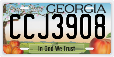 GA license plate CCJ3908