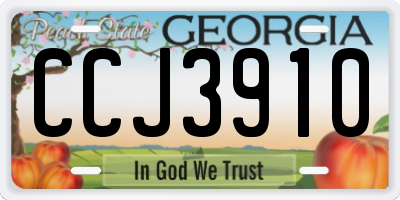 GA license plate CCJ3910