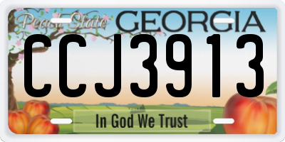 GA license plate CCJ3913
