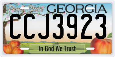 GA license plate CCJ3923