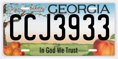 GA license plate CCJ3933