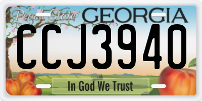 GA license plate CCJ3940