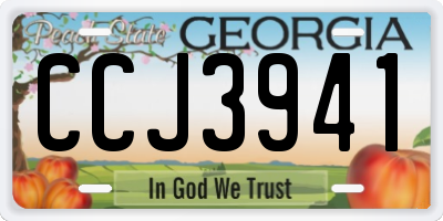 GA license plate CCJ3941