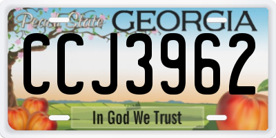 GA license plate CCJ3962