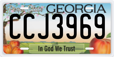GA license plate CCJ3969