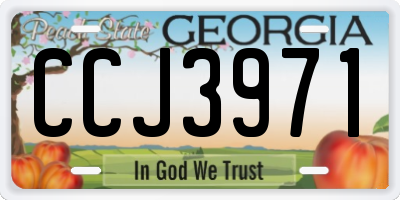 GA license plate CCJ3971