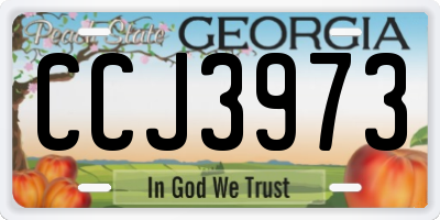 GA license plate CCJ3973