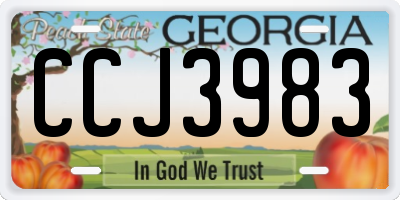 GA license plate CCJ3983