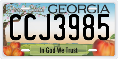 GA license plate CCJ3985