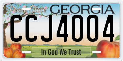 GA license plate CCJ4004