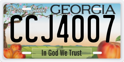 GA license plate CCJ4007