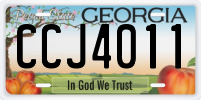 GA license plate CCJ4011