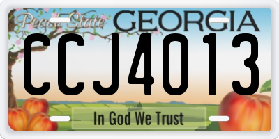 GA license plate CCJ4013