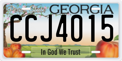 GA license plate CCJ4015