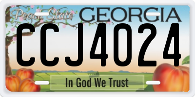 GA license plate CCJ4024