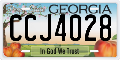 GA license plate CCJ4028