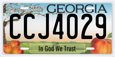 GA license plate CCJ4029