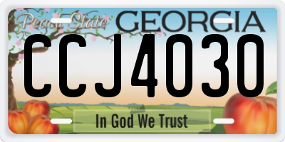 GA license plate CCJ4030