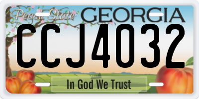GA license plate CCJ4032