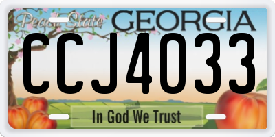 GA license plate CCJ4033