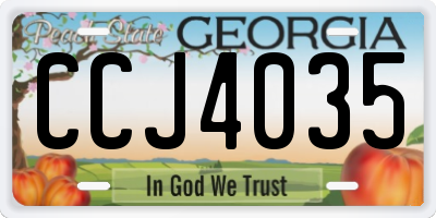GA license plate CCJ4035
