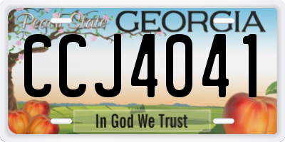 GA license plate CCJ4041
