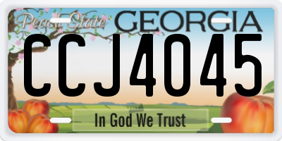 GA license plate CCJ4045