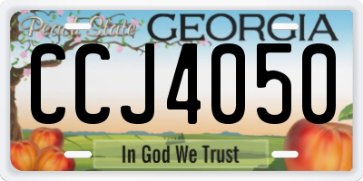 GA license plate CCJ4050