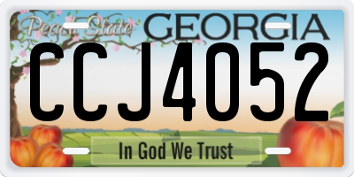 GA license plate CCJ4052