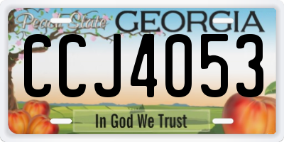 GA license plate CCJ4053
