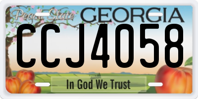 GA license plate CCJ4058