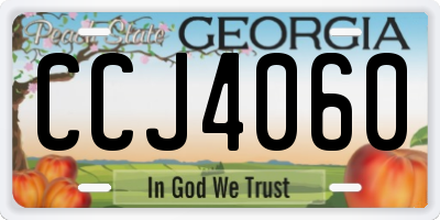 GA license plate CCJ4060