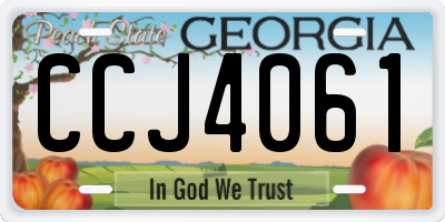 GA license plate CCJ4061