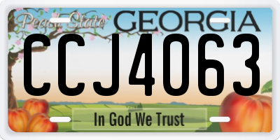 GA license plate CCJ4063