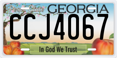 GA license plate CCJ4067