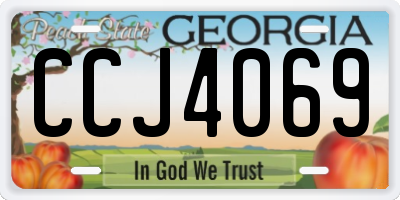 GA license plate CCJ4069