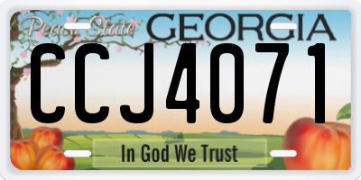 GA license plate CCJ4071