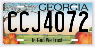 GA license plate CCJ4072