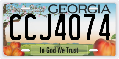 GA license plate CCJ4074