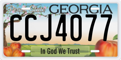 GA license plate CCJ4077