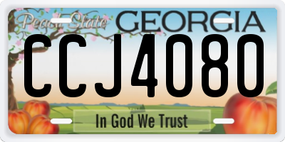 GA license plate CCJ4080