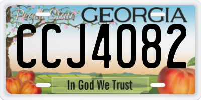 GA license plate CCJ4082