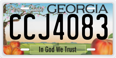 GA license plate CCJ4083