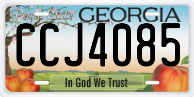 GA license plate CCJ4085